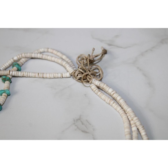 Vintage Navajo Turquoise Nugget and Coral 3 Strand Necklace - Picture 7 of 7